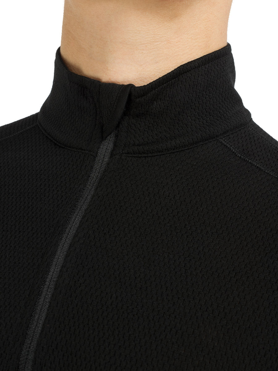 Men's half zip LS castor fog - Rewoolution